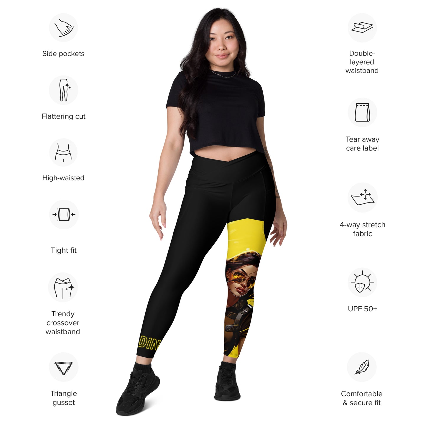 DIN Unruly - Crossover leggings with pockets