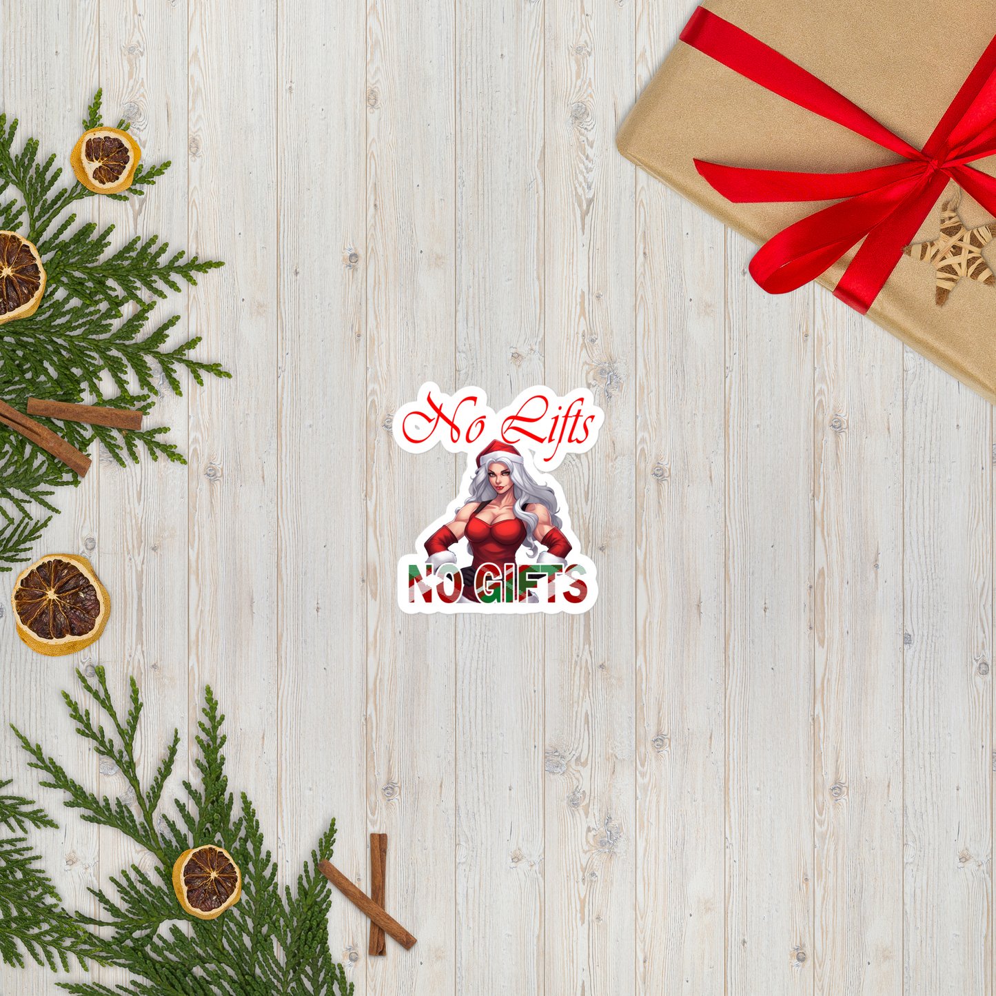 MRS. CLAUS No Lifts, No Gifts - Bubble-free stickers