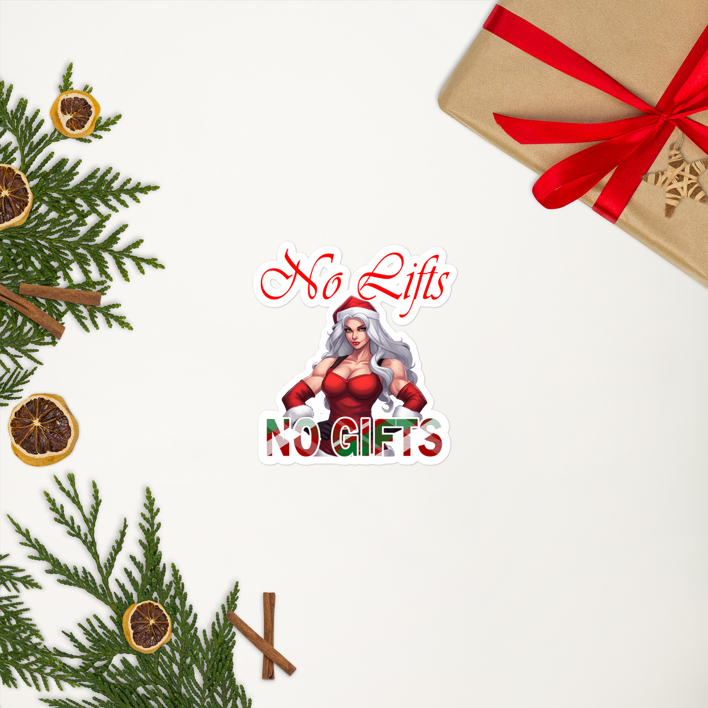 MRS. CLAUS No Lifts, No Gifts - Bubble-free stickers