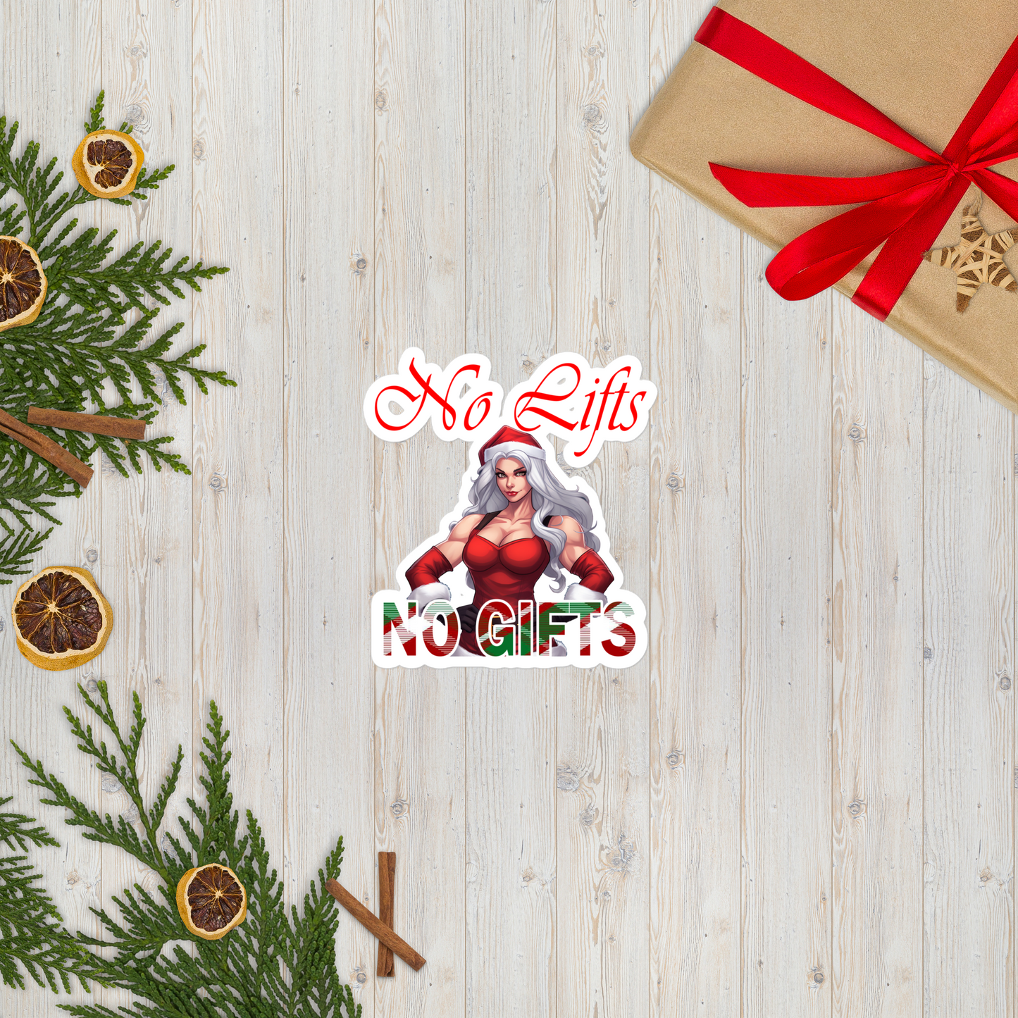 MRS. CLAUS No Lifts, No Gifts - Bubble-free stickers