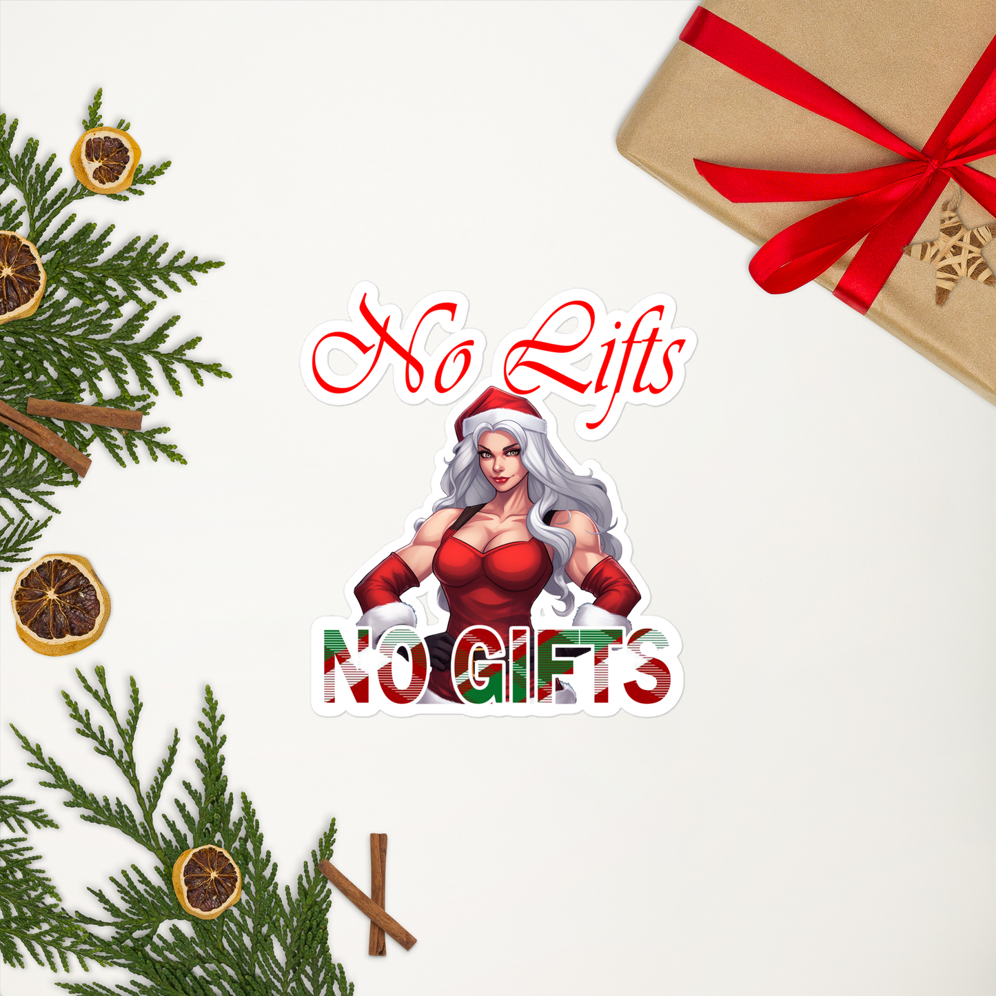 MRS. CLAUS No Lifts, No Gifts - Bubble-free stickers