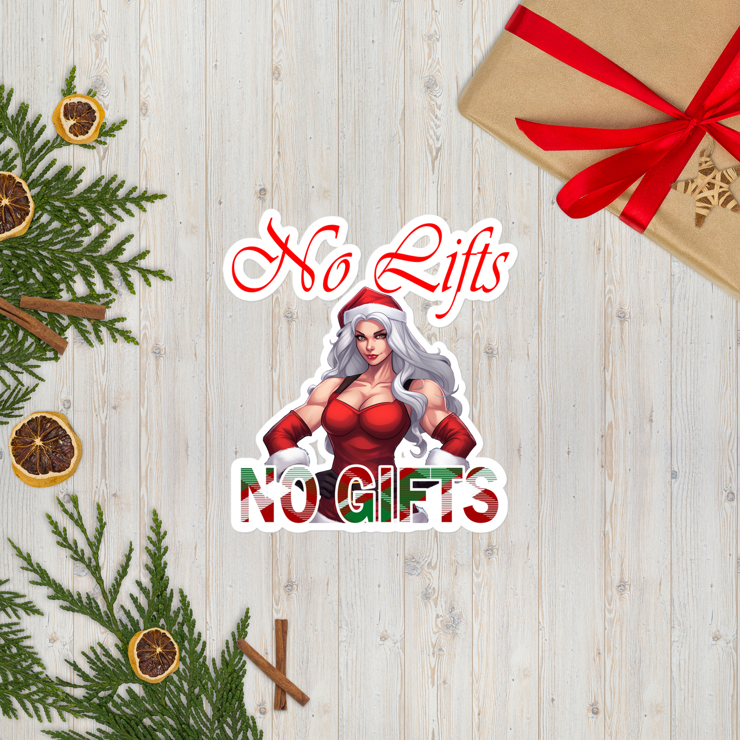 MRS. CLAUS No Lifts, No Gifts - Bubble-free stickers