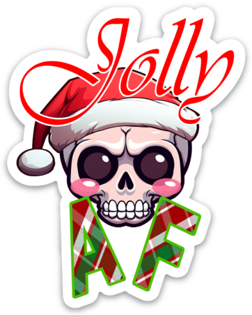 Jolly AF Skull Sticker