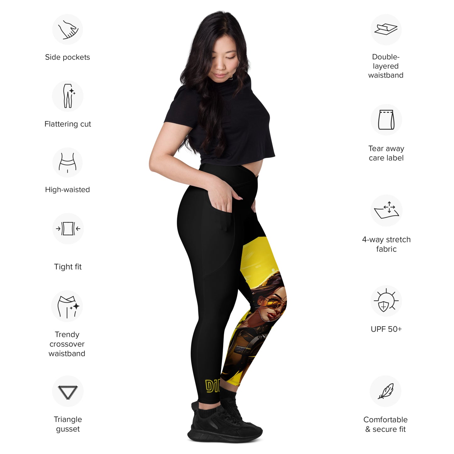 DIN Unruly - Crossover leggings with pockets
