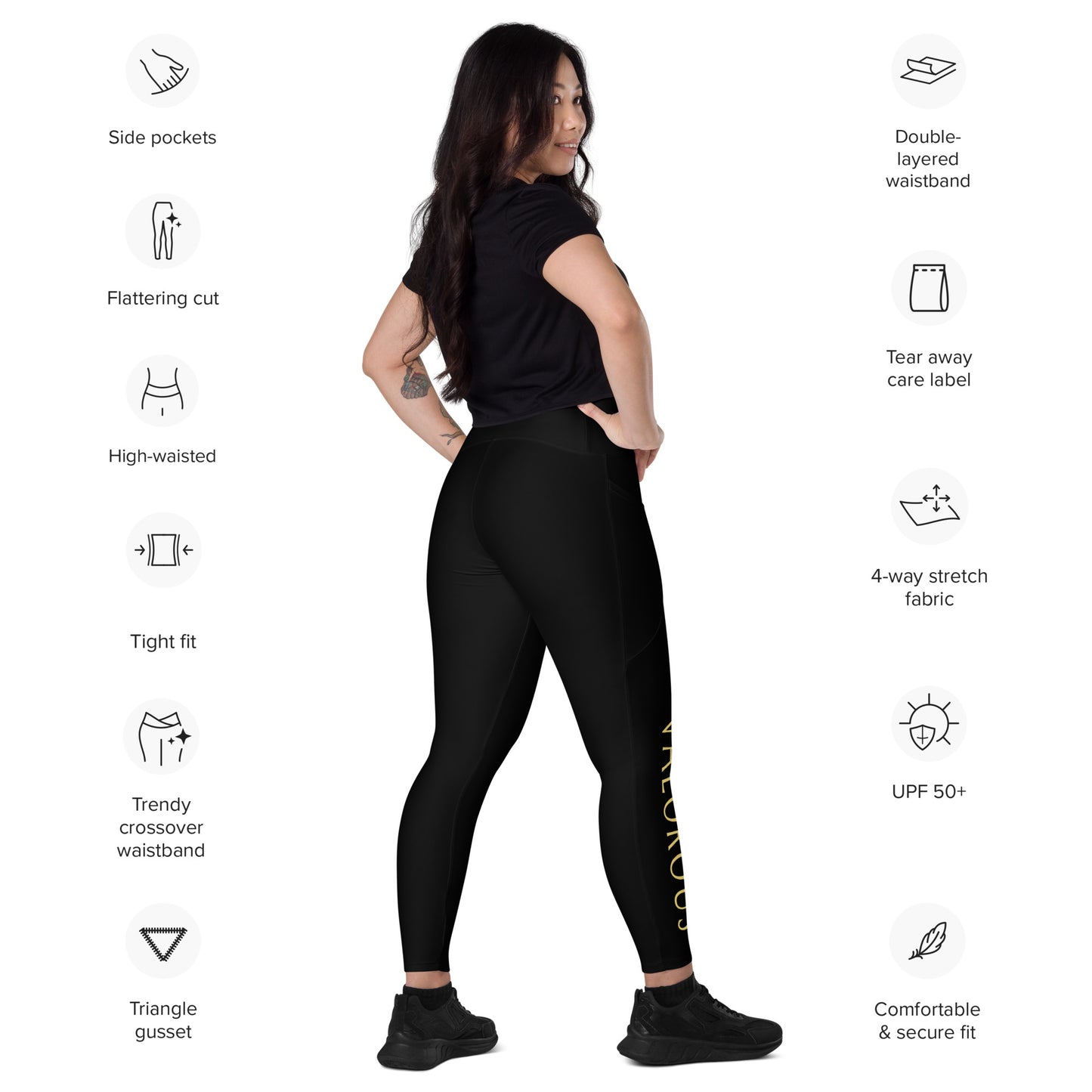 Valorous Vixen Brand - Crossover leggings with pockets