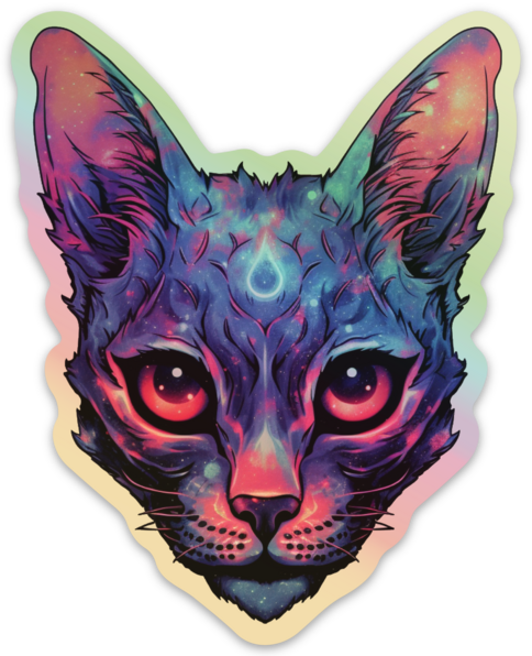 Cosmic Essence Cat Holographic Sticker