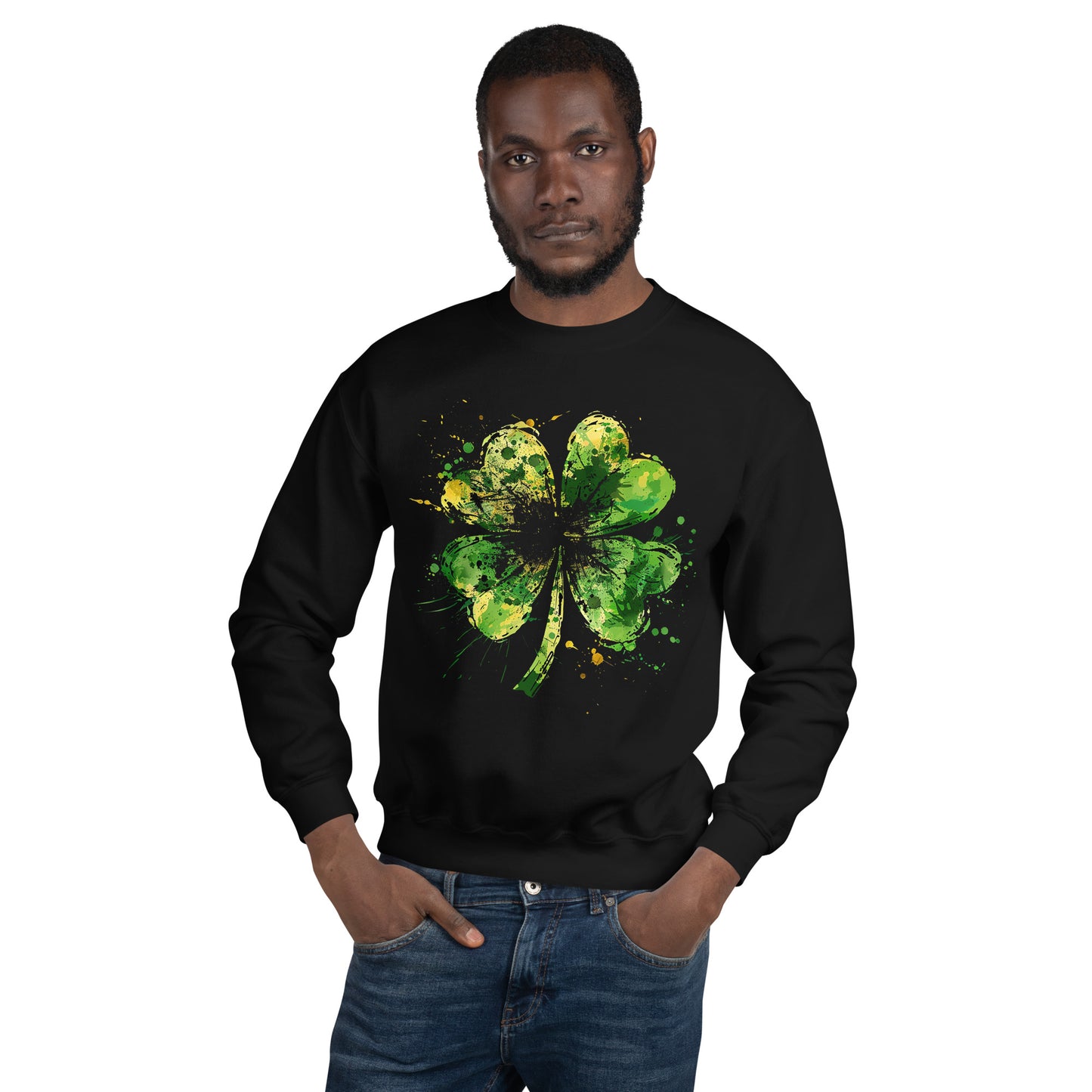 Four Leaf Paint Splatter - Unisex Sweatshirt