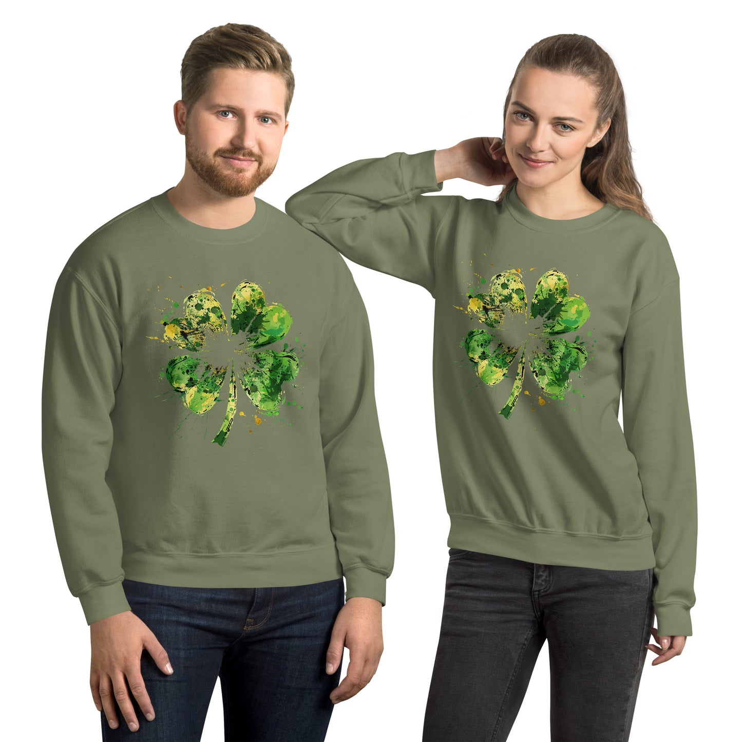 Four Leaf Paint Splatter - Unisex Sweatshirt